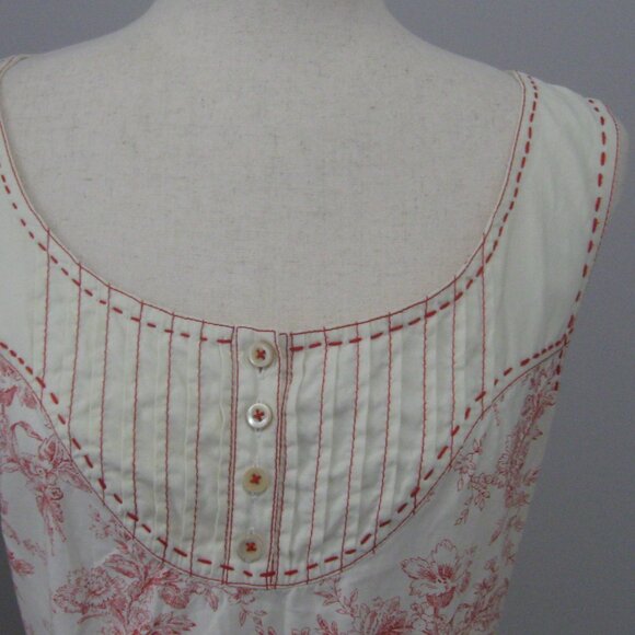 Peruvian Connection Floral Toile Print Cottagecore Midi Sundress sz M - Picture 3 of 11